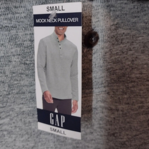 NWT Gap Men's Long Sleeve Gray Mock Neck Cotton Blend Pullover Sweater Size Smal - Picture 4 of 4